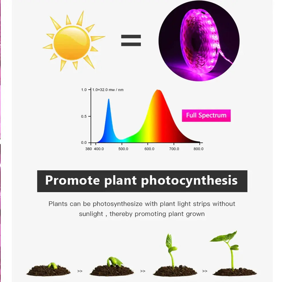 5V USB Led Plant Grow Light Full Spectrum LJ Seeds Co.
