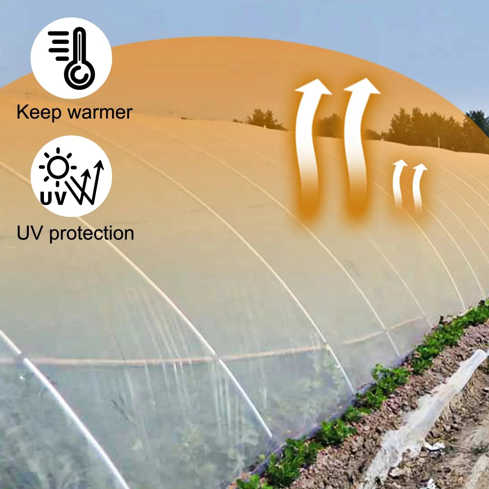 VEVOR Greenhouse Cover 6 Mil Clear Plastic Greenhouse Film UV Resistant Polyethylene Covering Garden Plants Flowers Agriculture LJ Seeds Co.