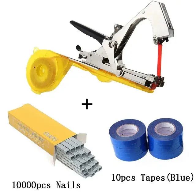 ALLSOME Tying Machine Plant Garden Plant Tapetool Tapener 10 Rolls Tape Set for Vegetable, Grape, Tomato,Cucumber, Pepper Flower LJ Seeds Co.
