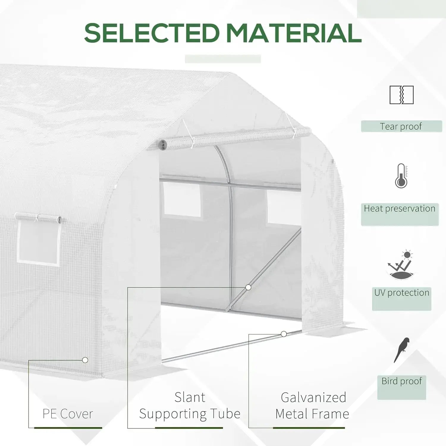 11.5' x 10' x 6.5' Outdoor Walk-in Greenhouse LJ Seeds Co.
