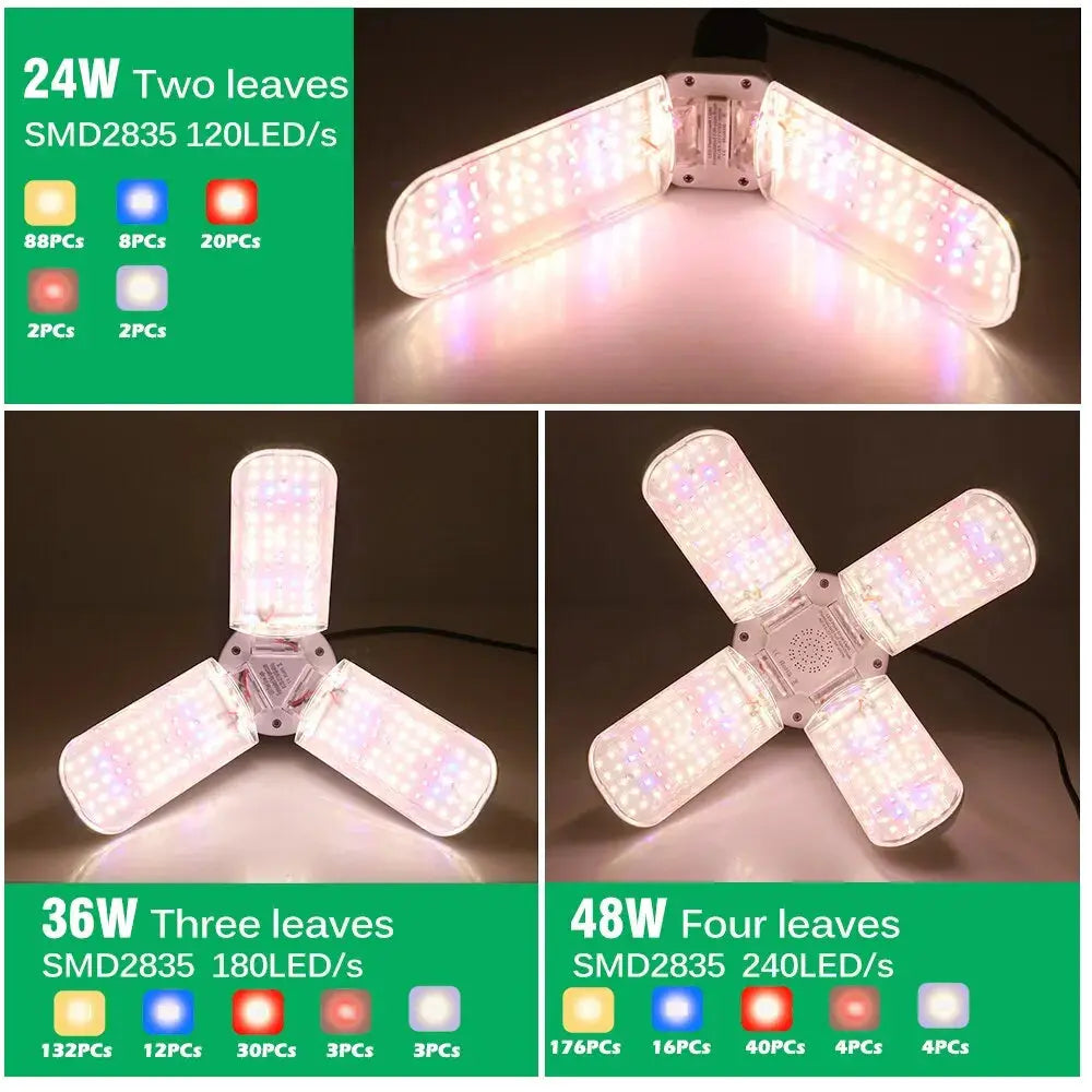 24W 36W 48W LED Grow Light LJ Seeds Co.