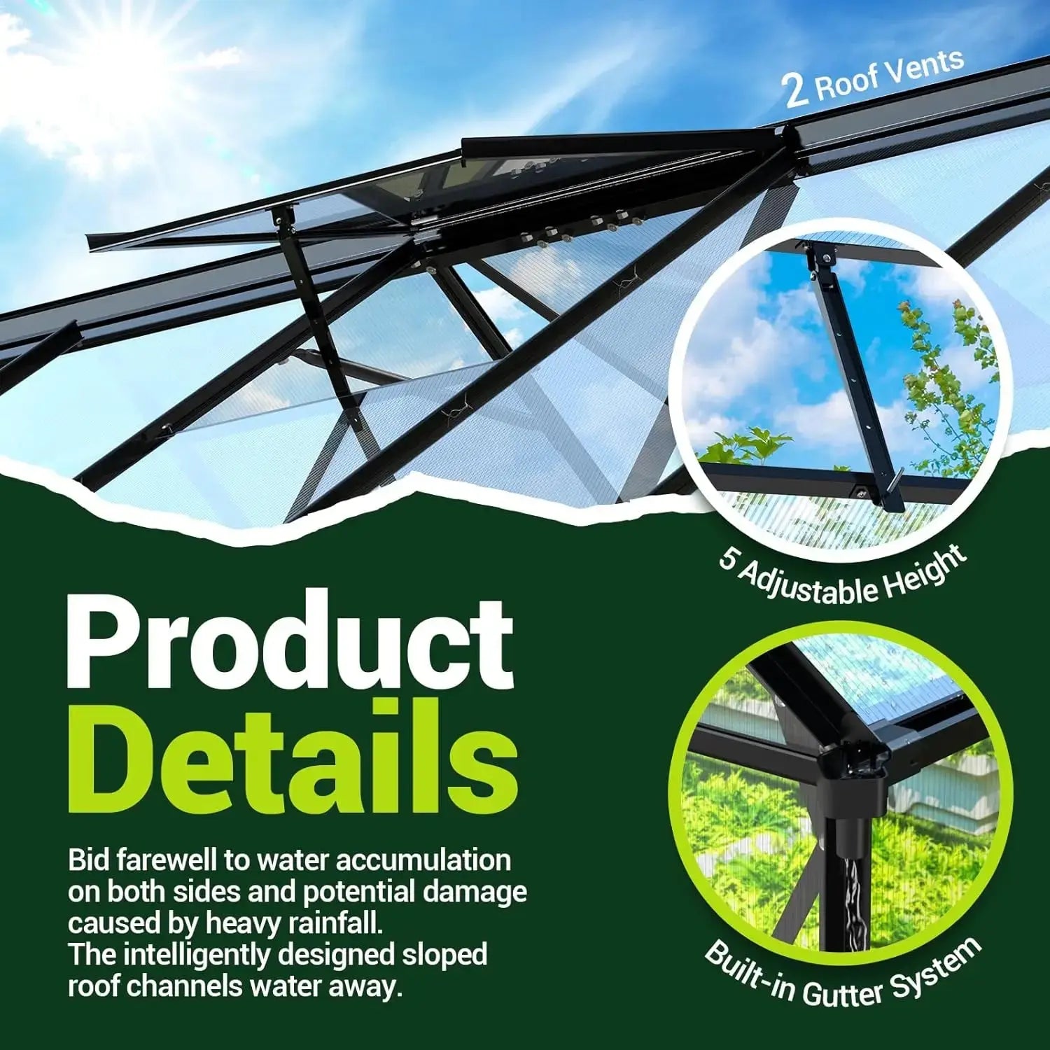 8x10 FT Polycarbonate Greenhouse LJ Seeds Co.