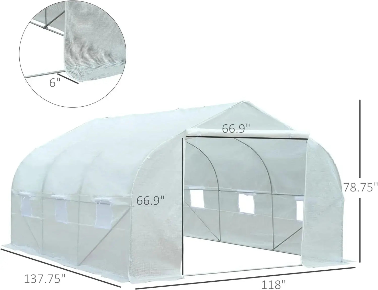 11.5' x 10' x 6.5' Outdoor Walk-in Greenhouse LJ Seeds Co.
