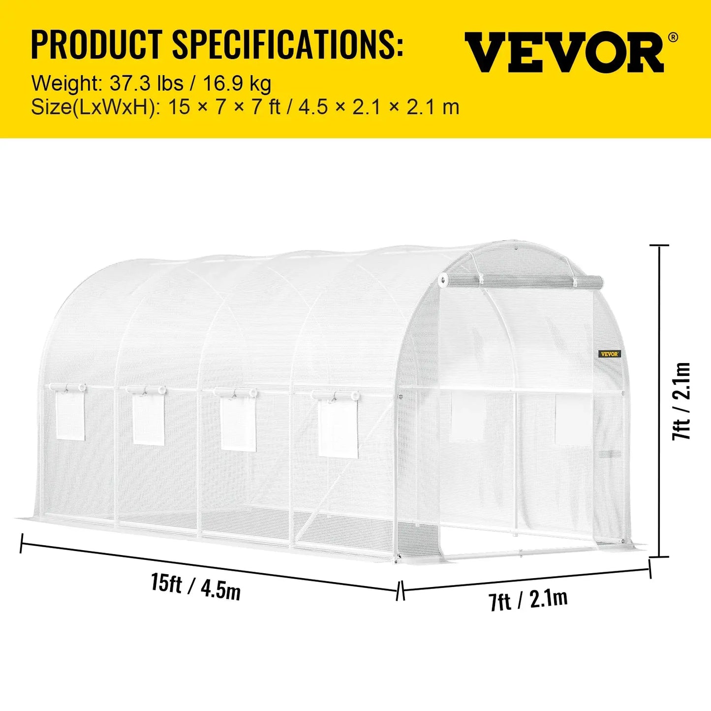VEVOR Walk-in Tunnel Greenhouse Portable Green Plant Hot House with Galvanized Frame & Waterproof Cover Protect Gardening Plants LJ Seeds Co.