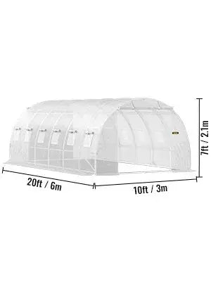 VEVOR Walk-in Tunnel Greenhouse Galvanized Frame & Waterproof Cover 15x7x7/10x7x7/20x10x7/12x7x7 ft Greenhouses & Cold Frames LJ Seeds Co.