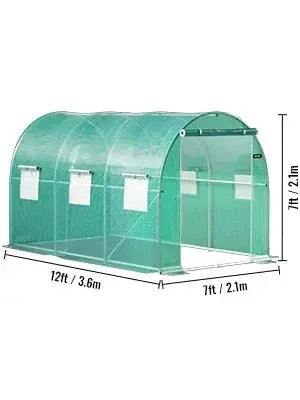VEVOR Walk-in Tunnel Greenhouse Galvanized Frame & Waterproof Cover 15x7x7/10x7x7/20x10x7/12x7x7 ft Greenhouses & Cold Frames LJ Seeds Co.