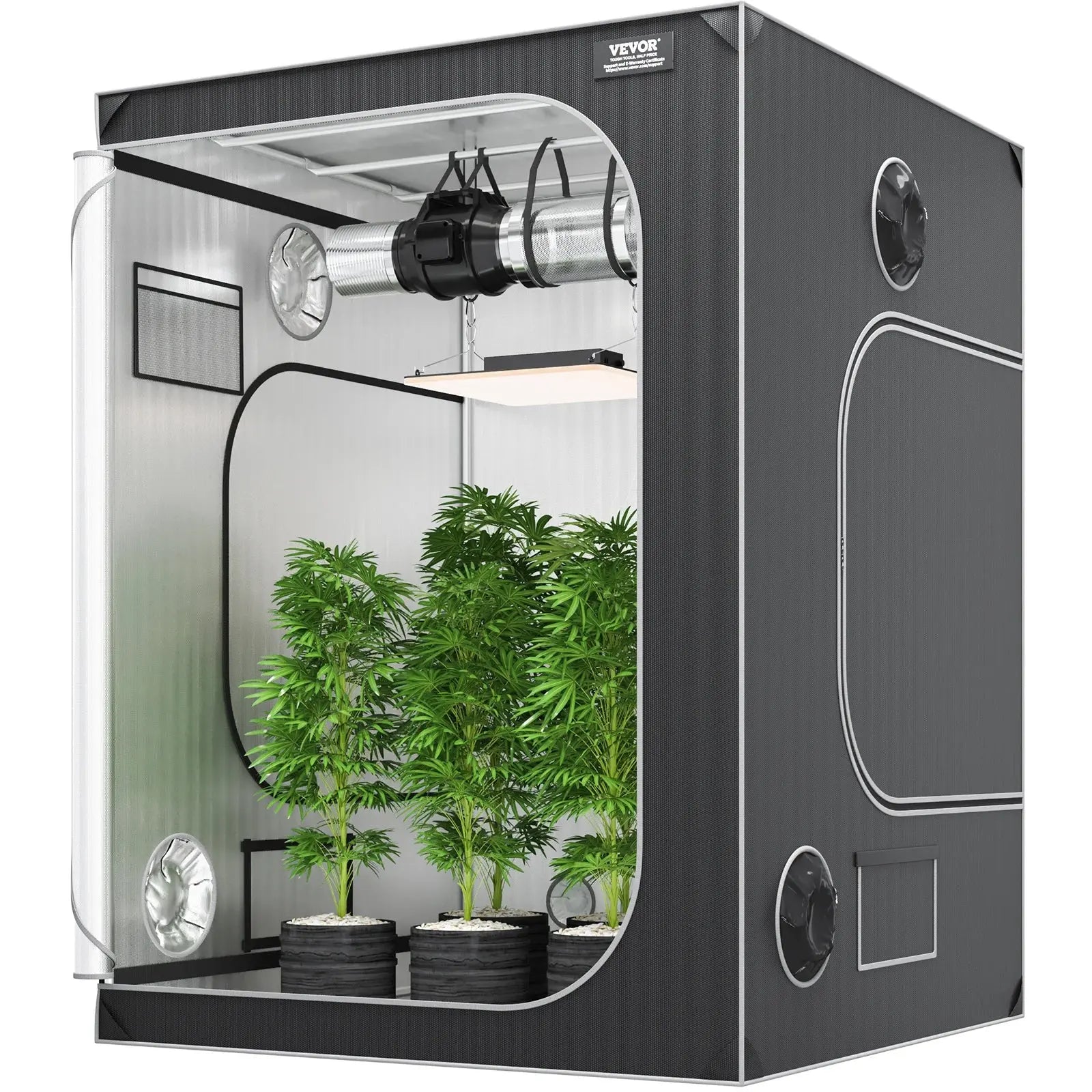 VEVOR Grow Tent High Reflective 2000D Mylar Hydroponic Growing Tent Enclosed Greenhouse for Indoor Plants Growing Observation LJ Seeds Co.