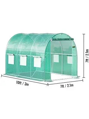 VEVOR Walk-in Tunnel Greenhouse Galvanized Frame & Waterproof Cover 15x7x7/10x7x7/20x10x7/12x7x7 ft Greenhouses & Cold Frames LJ Seeds Co.