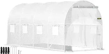 VEVOR Walk-in Tunnel Greenhouse Galvanized Frame & Waterproof Cover 15x7x7/10x7x7/20x10x7/12x7x7 ft Greenhouses & Cold Frames LJ Seeds Co.