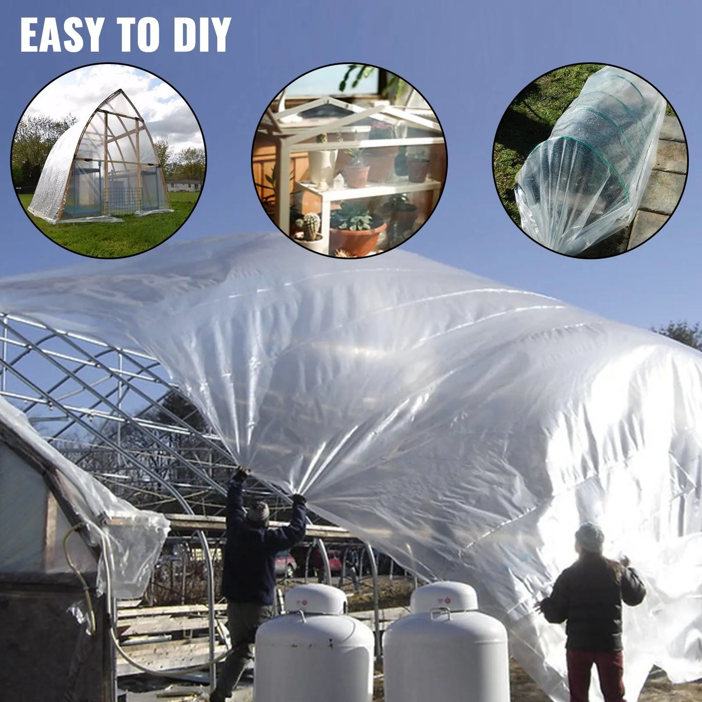 VEVOR Greenhouse Cover 6 Mil Clear Plastic Greenhouse Film UV Resistant Polyethylene Covering Garden Plants Flowers Agriculture LJ Seeds Co.