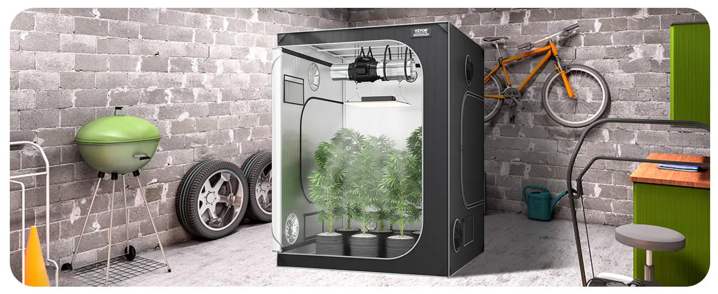 VEVOR Grow Tent High Reflective 2000D Mylar Hydroponic Growing Tent Enclosed Greenhouse for Indoor Plants Growing Observation LJ Seeds Co.