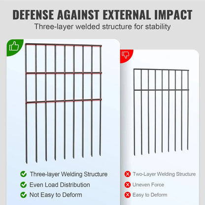 VEVOR Garden Fence No Dig Fence Animal Barrier Fence Underground Decorative Garden Fencing with 1.5 in Spike Spacing for Yard
