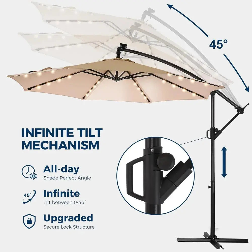 10ft LED Lighted Patio Umbrella
