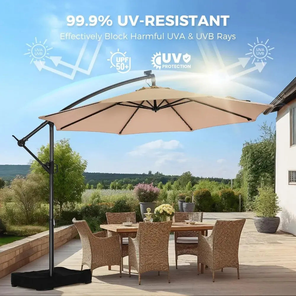 10ft LED Lighted Patio Umbrella