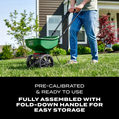 Turf Builder EdgeGuard Mini Broadcast Spreader for Seed,Fertilizer,Salt,Melt, Holds up to 5,000 sq.ft. Product