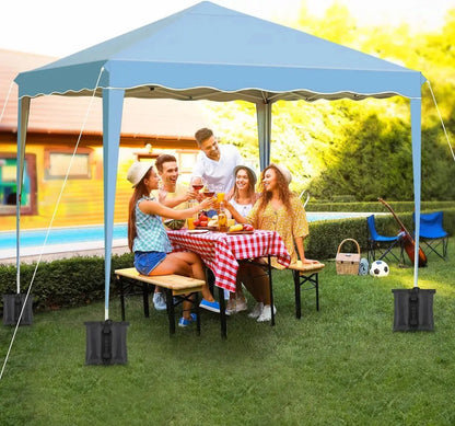 Pop Up Canopy with Sidewalls,Outdoor Winter Gazebo, 10'x10'(3x3m) Party Tent, Adjustable Leg Heights, Windows, Wheeled Carry Bag