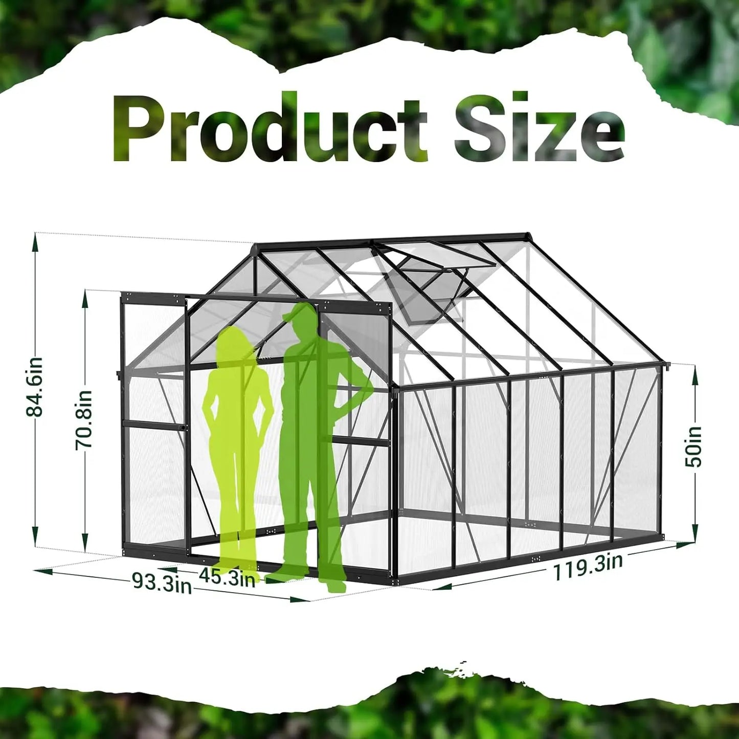 8x10 FT Polycarbonate Greenhouse