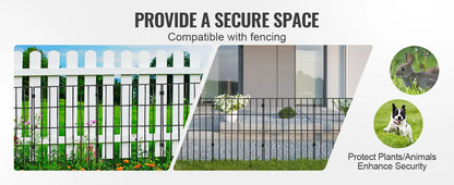 VEVOR Garden Fence No Dig Fence Animal Barrier Fence Underground Decorative Garden Fencing with 1.5 in Spike Spacing for Yard