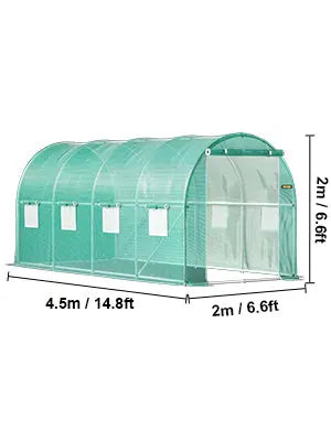 VEVOR Walk-in Tunnel Greenhouse Portable Green Plant Hot House with Galvanized Frame & Waterproof Cover Protect Gardening Plants