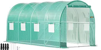 VEVOR Walk-in Tunnel Greenhouse Portable Green Plant Hot House with Galvanized Frame & Waterproof Cover Protect Gardening Plants