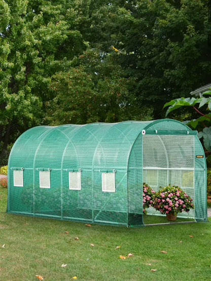 VEVOR Walk-in Tunnel Greenhouse Portable Green Plant Hot House with Galvanized Frame & Waterproof Cover Protect Gardening Plants